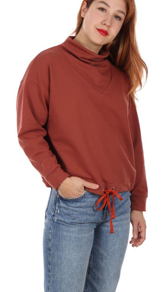 Papierschnittmuster Pullover mit Kragen Frau Vera XS-XXL